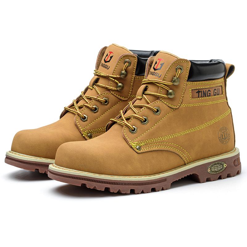 Safety Shoes Men for Work Waterproof Non-slip Sneakers Warm  Boots Outdoor Male Hiking Boots Rubber Wear-resistant Work Shoes