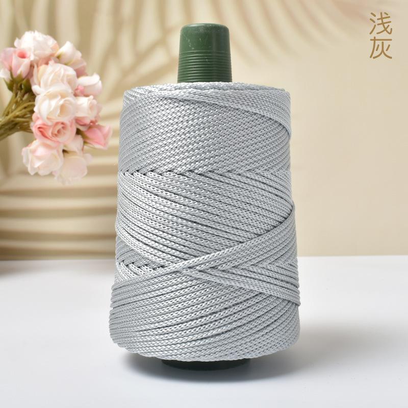 Light-Weight Ice Silk Yarn for Summer DIY Hand-Woven Sun Hat Bag Shoes Cushion Craft Rope Hollow Wool Crocheting Cushion
