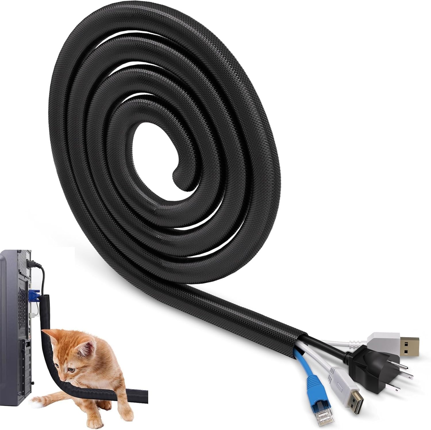 

Menetop Защита проводов, Защита от перегрызания шнуров домашними животными (собаками и кошками), Защита шнуров домашних животных, Защита для кошек, Защита шнуров, Прибл.. 10 м длиной, 13 мм внутренний диаметр,