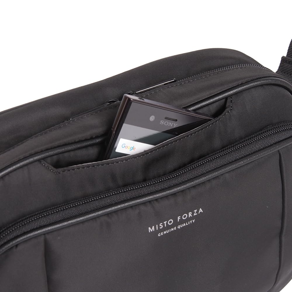 Horizontal Shoulder Bag FMN31 Black [Misto Forza]