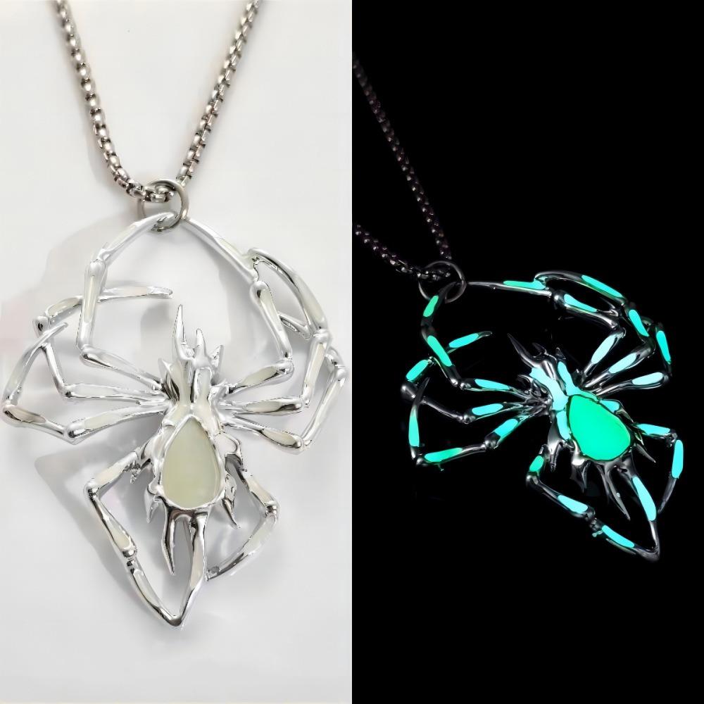 Bat Halloween Necklace Punk Style Hip Hop Neck Chains Unique Luminous Pendant Necklace  Gifts
