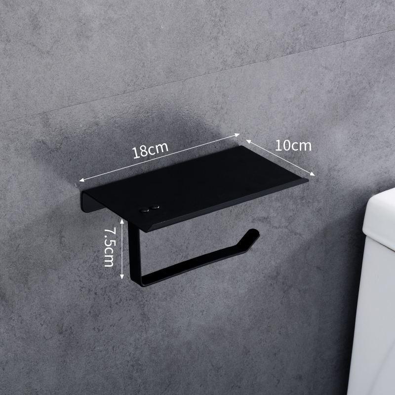 Stainless Steel Toilet Paper Holder with Phone Shelf, Punch-Free Installation for Home and Public Restrooms