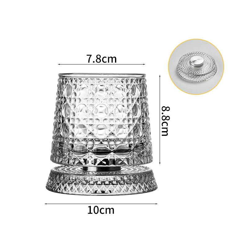 Whiskey Glasses Rotating Whisky Glass with Glass Base 360 Rotate Degrees Crystal Rum Glass for Cocktail Party Drinking 2026 New