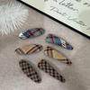 College Style Retro Plaid Triangle Hair Clip - Autumn/Winter Edition