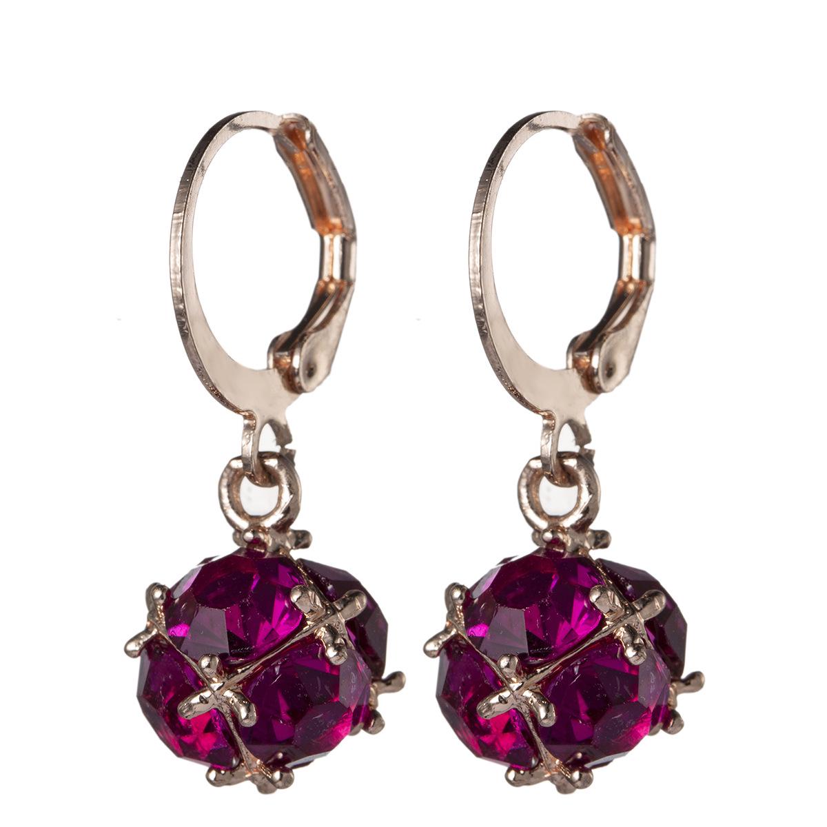 

Ретро серьги-подвески и ожерелье с шариками из восковницы и цирконом цвета розового рубина - Летние украшения