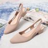 Women's Summer New Low Heel Slip On Sandals Soft sole Non Slip Waterproof Shallow Pointed Toe Match Skirt Sandals Beach Sandals