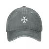 CROSS MALTA Cruz Maltesa Amalfi Cruz Maltesa Caballeros Hospitalarios BLANCO sobre NEGRO Gorra de Béisbol Sombrero de Lujo Unisex Mujeres