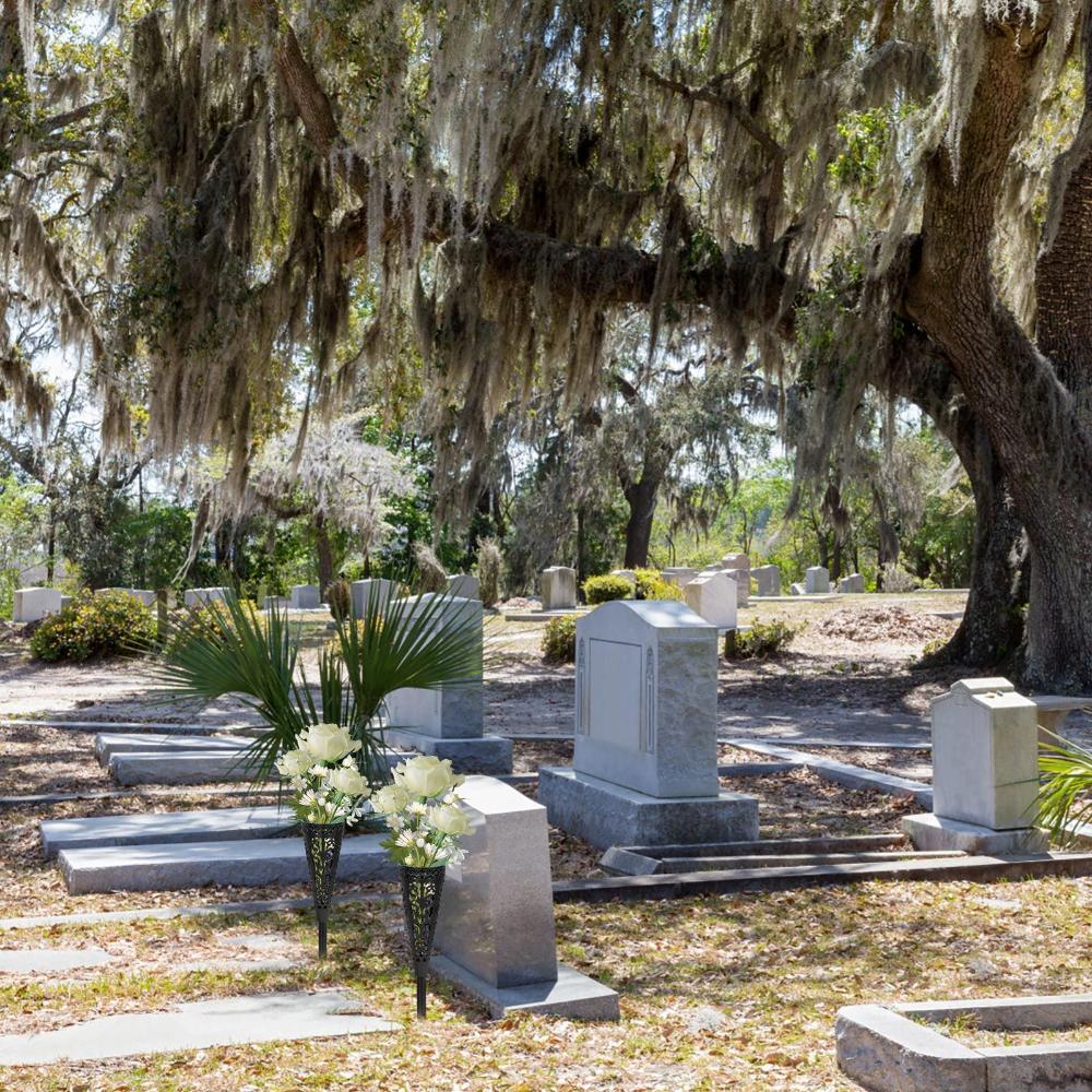 2 Stück Friedhofshof Rasen Garten Vase Blumenhalter Blumenkorb
