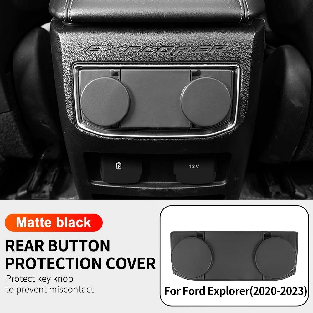 Carbon Fiber Rear AC Button Cover for Ford Explorer 2020-2023 ABS Dashboard Trim