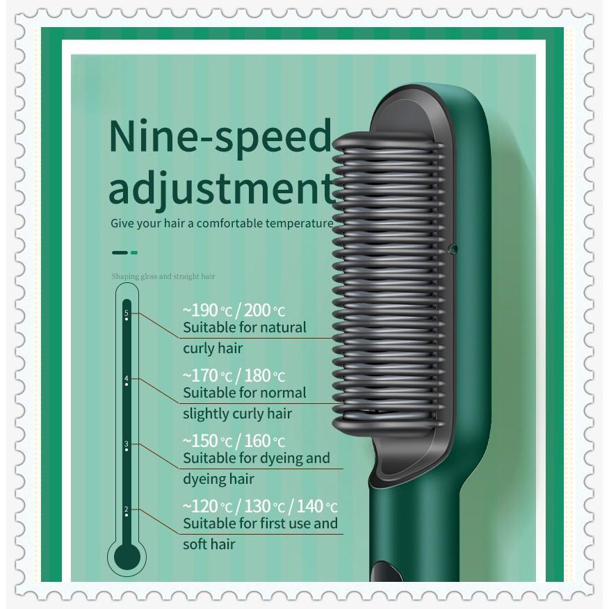 Negative Ion Hair Care Hair Curler USB Rechargeable Professional Hair Straightening Brush Wireless Hair Straightener Comb