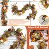2025 180CM Fall Front Door Wreath Festival Theme Pumpkin Berry Garland Window Hanging Garland for Home Porch Wall Decor