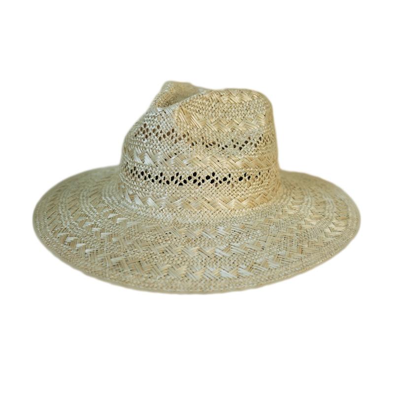 Japanese Retro Spring And Summer Fashion Woven Sisal Flower Jazz Top Hat Men'S And Women'S Vacation Beach Sunscreen Sunshade Straw Hat