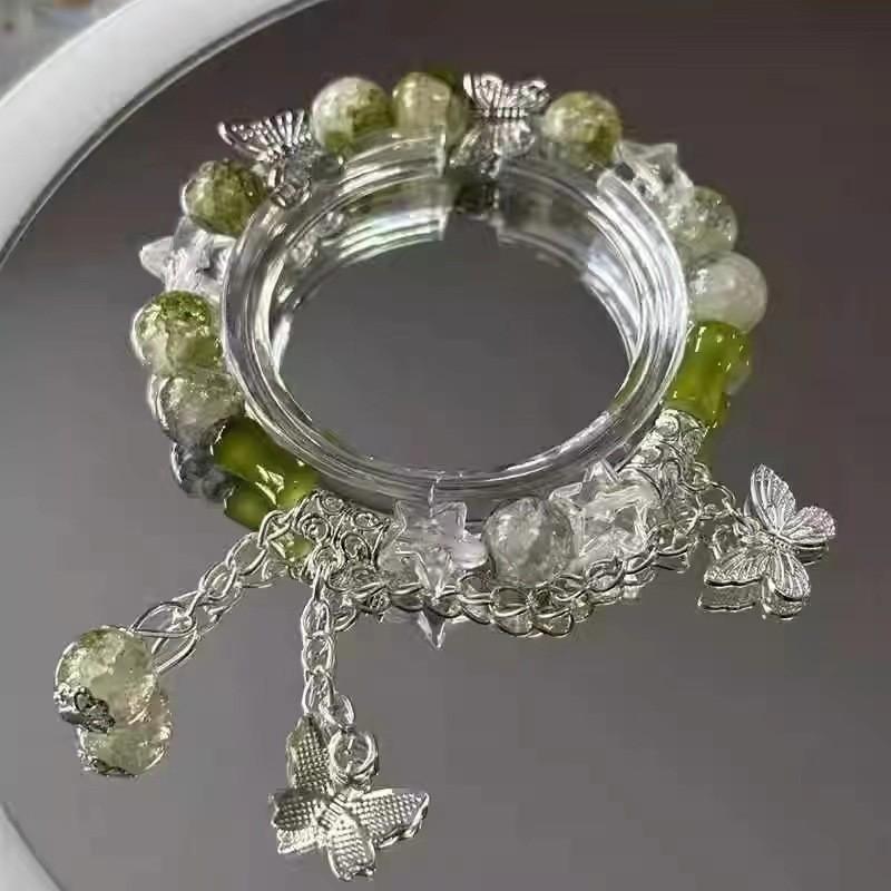 And Stylish Butterflies Beads Bracelet With Plated Alloy Women For