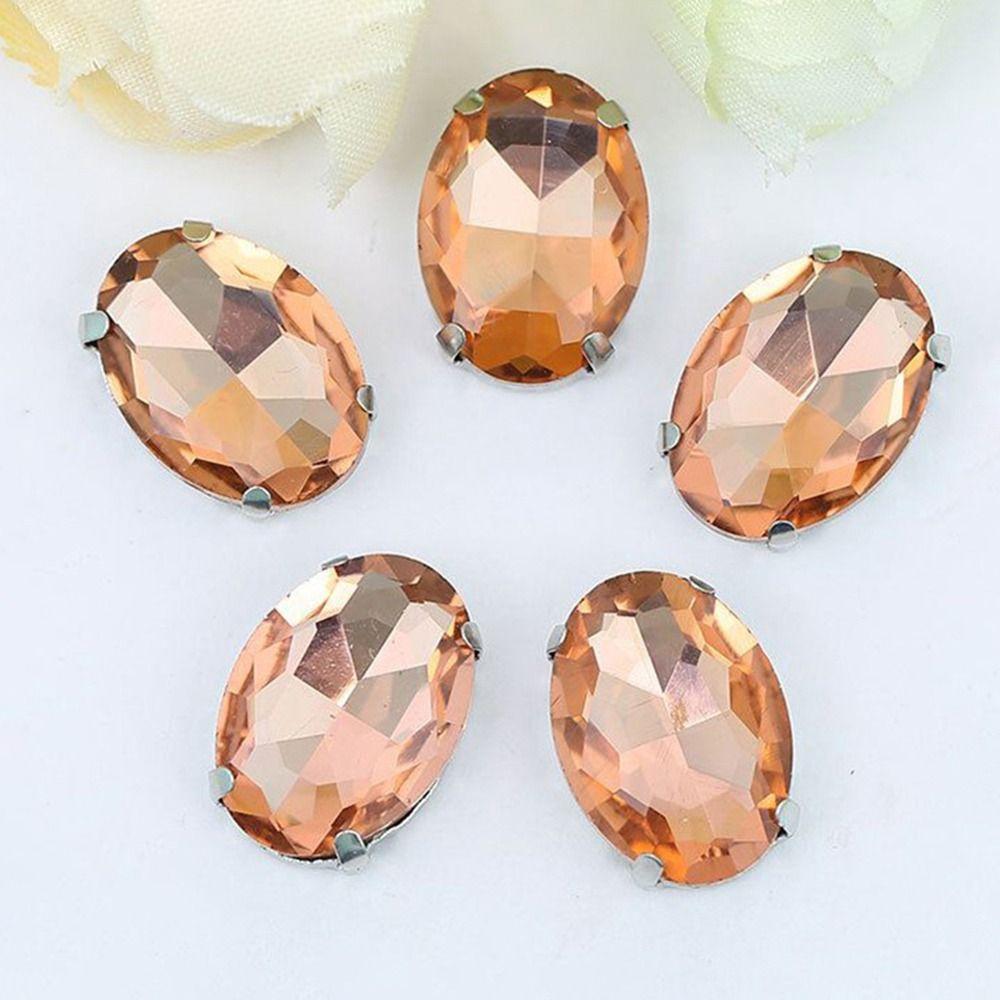 50Pcs/Pack Sew On Glitter Sewing Rhinestones With Silver Claw Diamond Beads Ornament  For Needlework