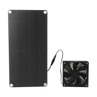 Solarpanel-Lüfter-Set 20W Betrieben Mini Tragbar für Gewächshaus Hühnerstall Haustierhaus Fensterauslass