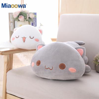 1 peça 35cm Kawaii Gato Deitado Brinquedos de Pelúcia Recheado Boneca de Gato Fofa Travesseiro de Animal Adorável Almofada de Desenho Animado Macia Presente de Natal para Criança