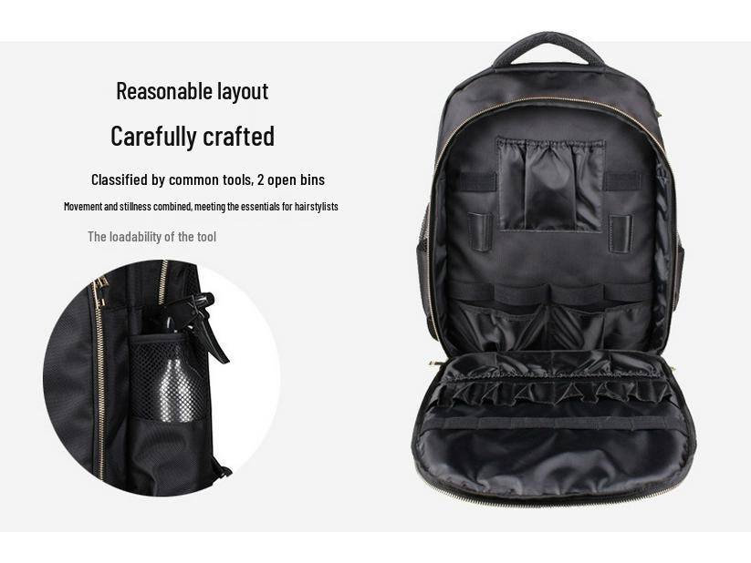 Hairdresser's Portable Backpack for Haircut Tools: Large Capacity for Hair Dryer & Electric Clippers.