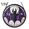 Christmas Gothic Theme Ornament Retro Halloween Pendant, Ghost/Bat/Spider Web/Pumpkin Head Print, Hand Painted Ghost Disc Vintage Acrylic Hanging for