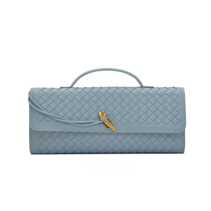 YIRAN ring Niche Gebreide One shoulder Tas Mode Horizontale Clutch Tas Accordeon Dames Schoudertas Lange Tas 30.5*4*12.5CM