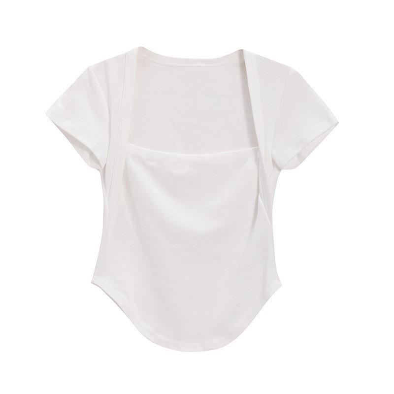 2025 Summer Slim Fit Pink Hot Girl T-Shirt for Women