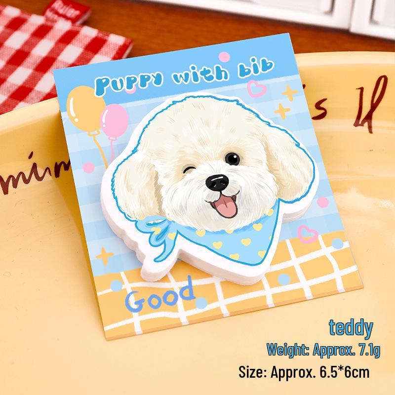 Cartoon Puppy Sticky Notes - Cute Portable Memo Pad & Girly Stationery Gift