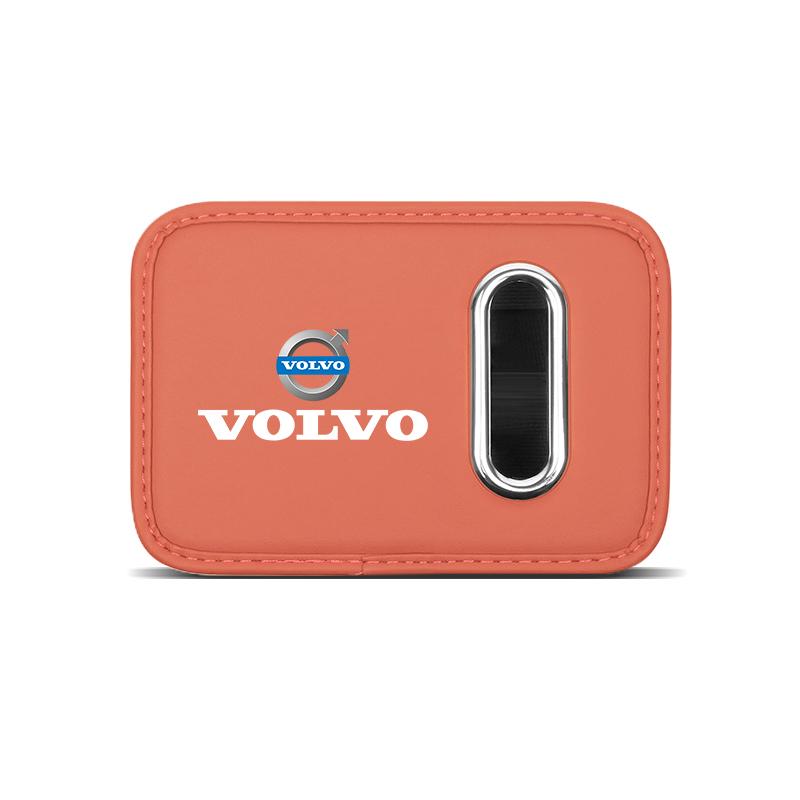 Car Sticker Tissue Box Holder Leather Car Door Side Armrest Napkin Case Backseat Bag For Volvo Rdesign V60 V40 XC60 S60 V50 S90
