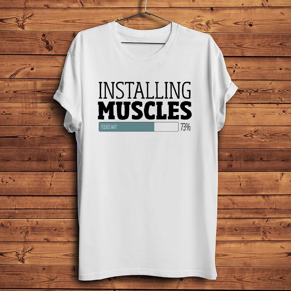 Funny Fox Bodybuilding Installing Muscles Amusing TshirtCasual Oneck Short Sleeve Unisex TShirtBreathable Print Nocracking S
