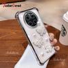 3D Pearl Butterfly Shockproof Plating Silicone Case for Huawei Mate 70 60 50 40 30 Pro Transparent Back Cover