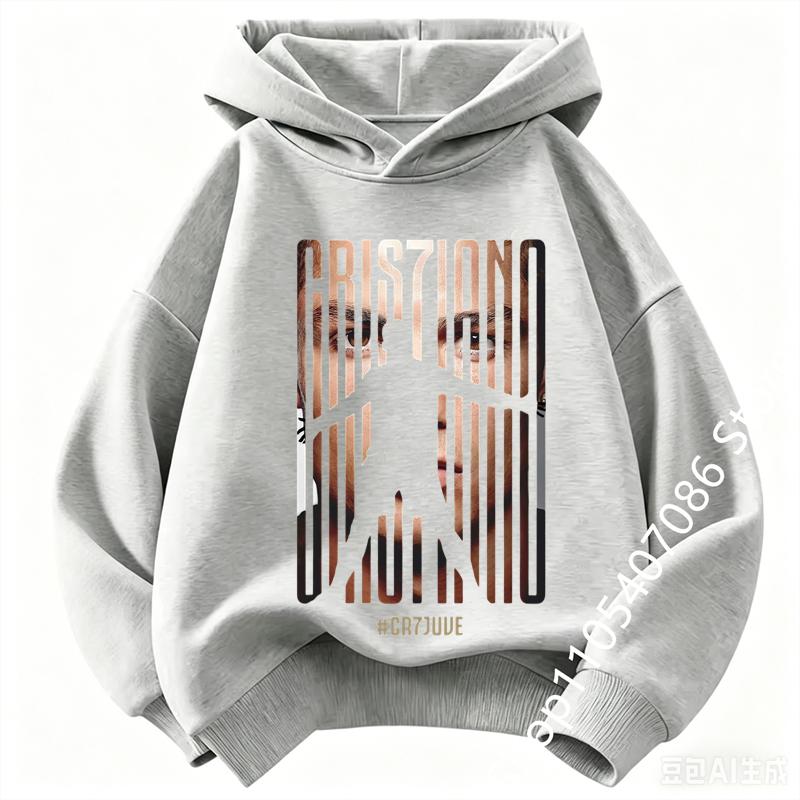 Spring Autumn Casual Children's Hoodie Sports Sweatshirt for Boys and Girls Ronaldo Printed Fashion Kids Pullover Top