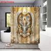 1 ks Vodotěsný sprchový závěs s potiskem Svatého Ježíše, Dělící závěs pro soukromí, Závěsný závěs s 12 háčky, Více velikostí, Lze prát v pračce