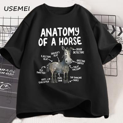 Anatomy of A Horse T Shirt Funny Horse Lover T-shirt Men Women Graphic Streetwear Short Sleeve Tshirt Harajuku Mens Clothing