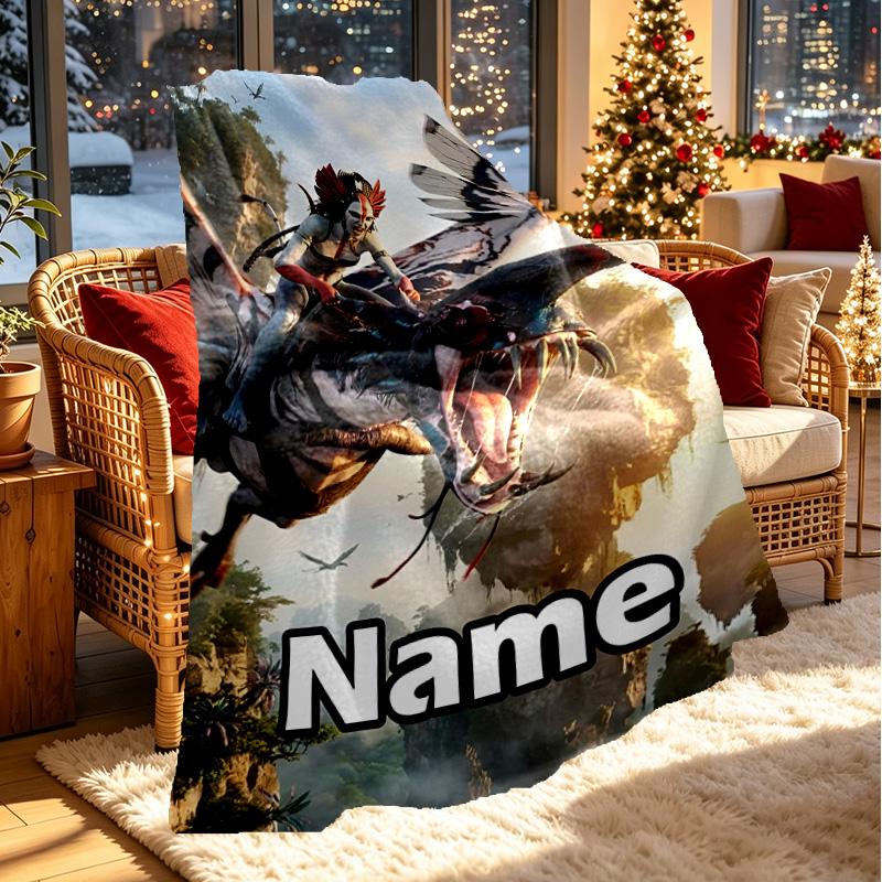 Custom Name Personalized Avatar Print Blanket, Home Decor, Bedroom, Sofa, Camping, Couch, Gifts for Birthday Christmas