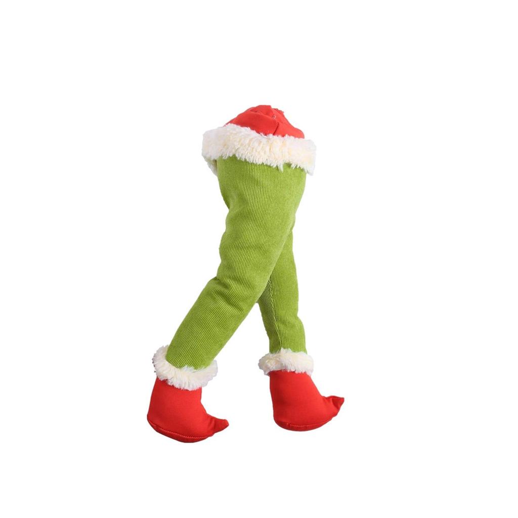Christmas  Body Tree Decoration, With Legs Filled With Posing Christmas Elves Hanging On The Christmas Tree