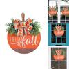 Vibranting Hand Carveds Pumpkins with Bowknot Designs Sturdy Wood Decoration for Seasonal Window and Door Display