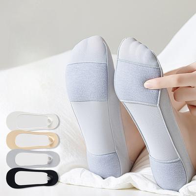 Ice Silk Boat Socks Foot Padded Silicone Anti Slip Thick Sponge Bottom Soft Comfortable High Heel Shockproof Invisible Socks