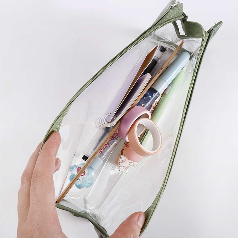 Office Supply Stationery Organizer Transparent Pencil Bag Storage Bag Zipper Pen Pouch Pencil Case