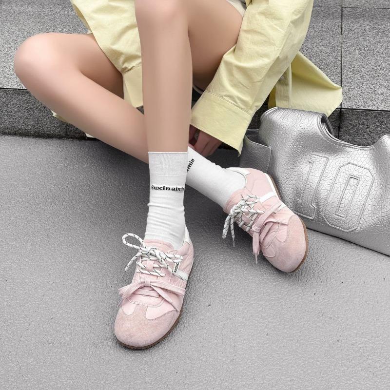 Leder Retro Damen Farbpassend Neue Leder Atmungsaktive Weichsohlen Sport und Freizeit Weiße Schuhe