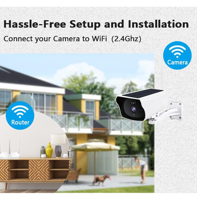 Solar-Powered Wireless Outdoor Camera with UBOX Mobile Remote Viewing