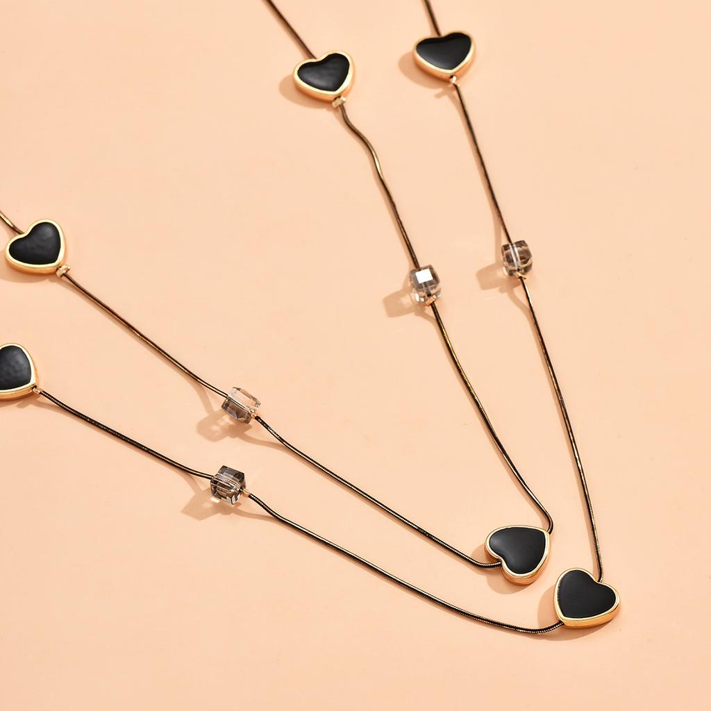 1PC Women's Fashion Trend Heart-shaped Long Necklace Jewelry Suitable for Dates, Parties, Holidays, Gifts