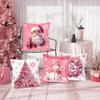 Christmas Pink Throw Pillow Cover Cushion Cover Christmas Decorations for Home 2026 Bedroom Room Navidad Natal Gifts New Year