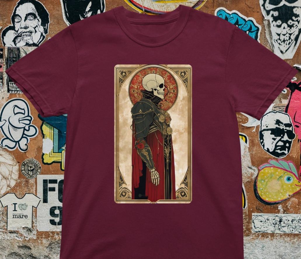 Gothic Skeleton Priest T-Shirt – Dark Occult Art Medieval Style XXXXL