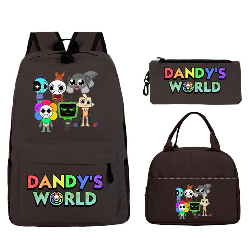New Dandy's World Game Merchandise Cartoon Printing Student Schoolbag Foreign Trade Pencil Bag Meal Bag Set