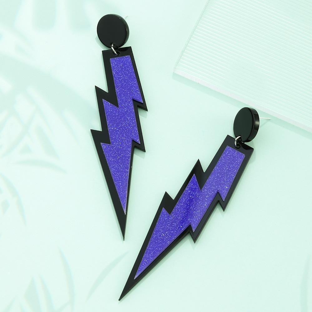 Lightning Earrings Women Colorful Alloy Jewelry Fashion Ornament Decoration