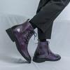 Men’s High Top Black Leather Boots Dress Formal Business Retro Brown Ankle Boots Tuxedo Purple Wedding Shoes Plus Size