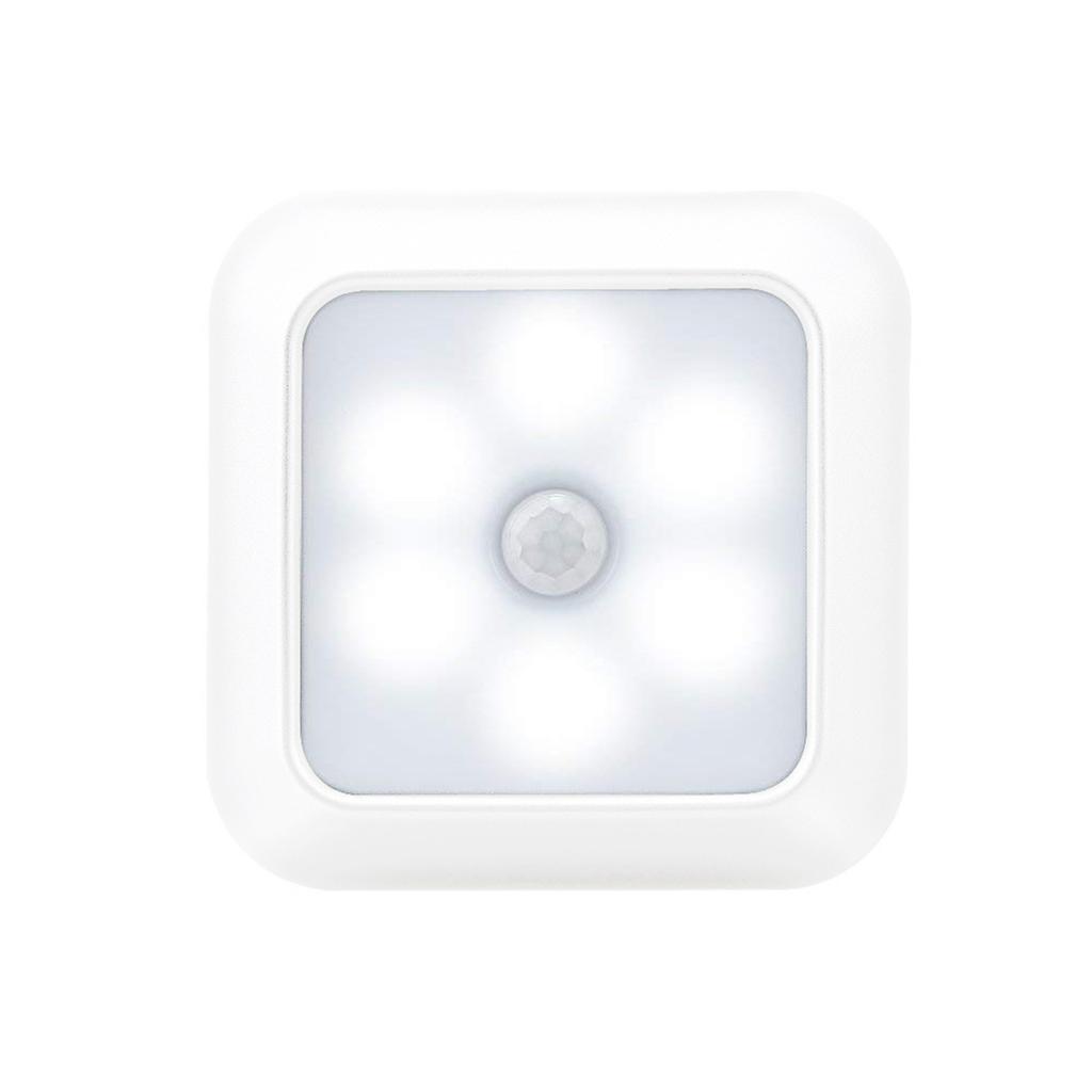 6leds Wireless Motion Sensor Night Light 120 Degree Angle Battery Powered Cabinet Closet Stair Lamp