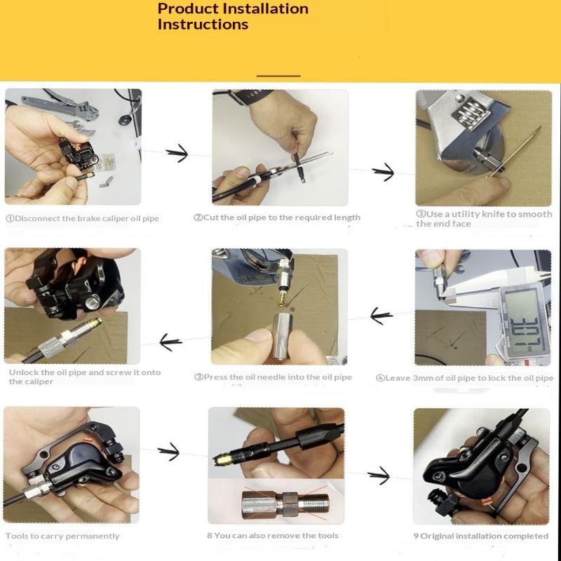 Bicycle Hydraulic Disc Brake Oil Needle Pipe Repair Tool Bidirectional Threaded Joint Insertion Installation Connector