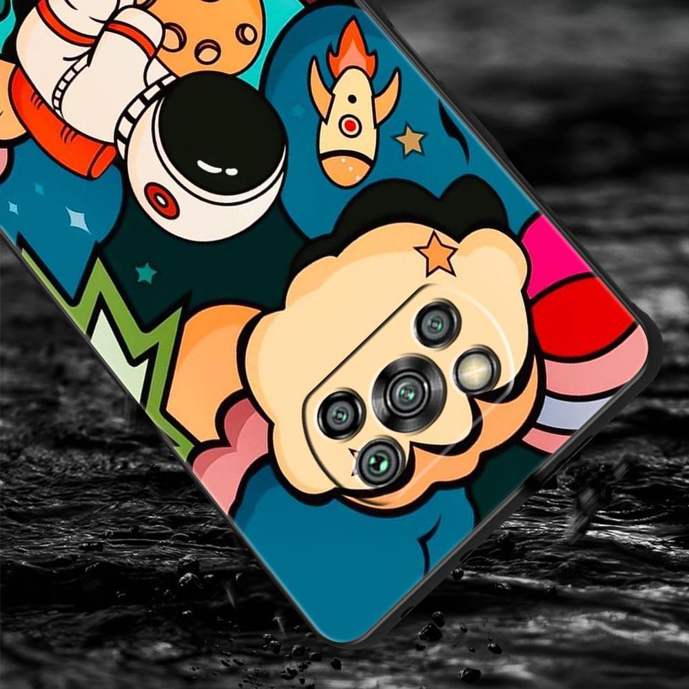 Cartoon Cute Cosmonaut Phone Case for Xiaomi Poco F7 F6 F5 F4 F3 X6 X5 X4 X3 NFC F7 Ultra M4 C51 C55 GT 5G Soft TPU Cover Fundas
