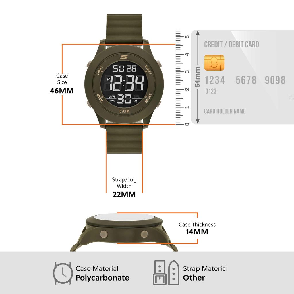 Skechers Digital Silicone Watch SR5223 Men's