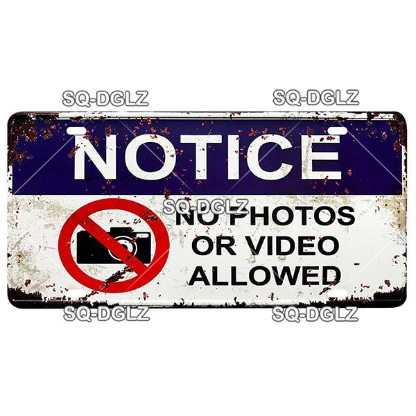 [SQ-DGLZ] Warning WiFi Camera License Plate Tin Sign Store Bar Wall Decoration Metal Sign Home Decor Painting Plaques Art Poster