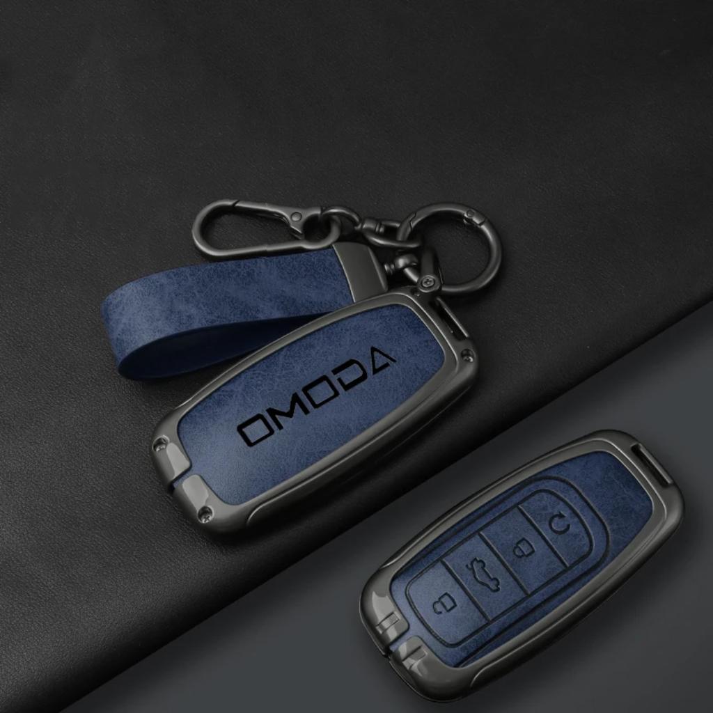 Leather Car Key Case Cover For Chery Omoda C5 E5 C9 Omoda 5 9 Ev Phev Protector Key Cover Keychain Car Accessories